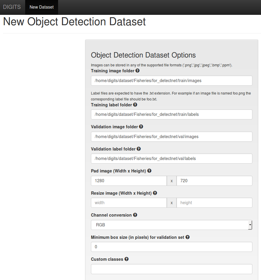 New Object Detection Dataset in DIGITS